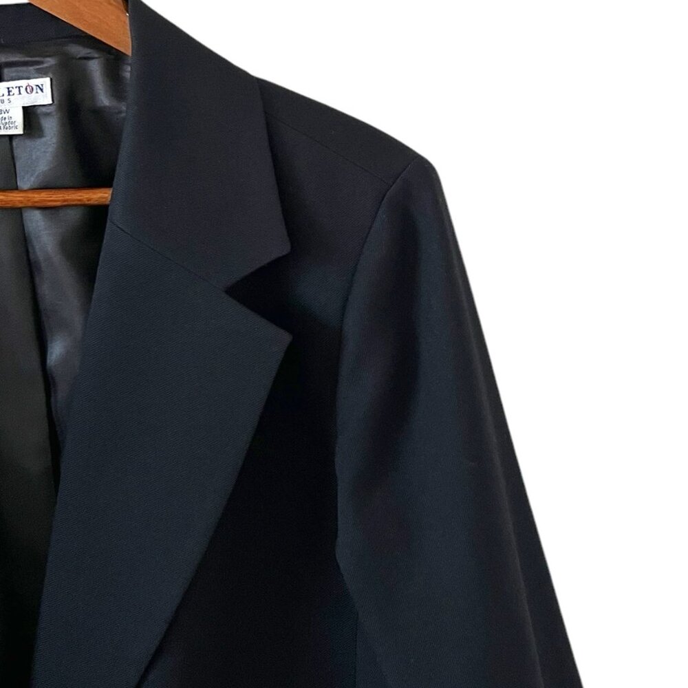 Pendleton 100% Wool Button Front Blazer In Black … - image 4